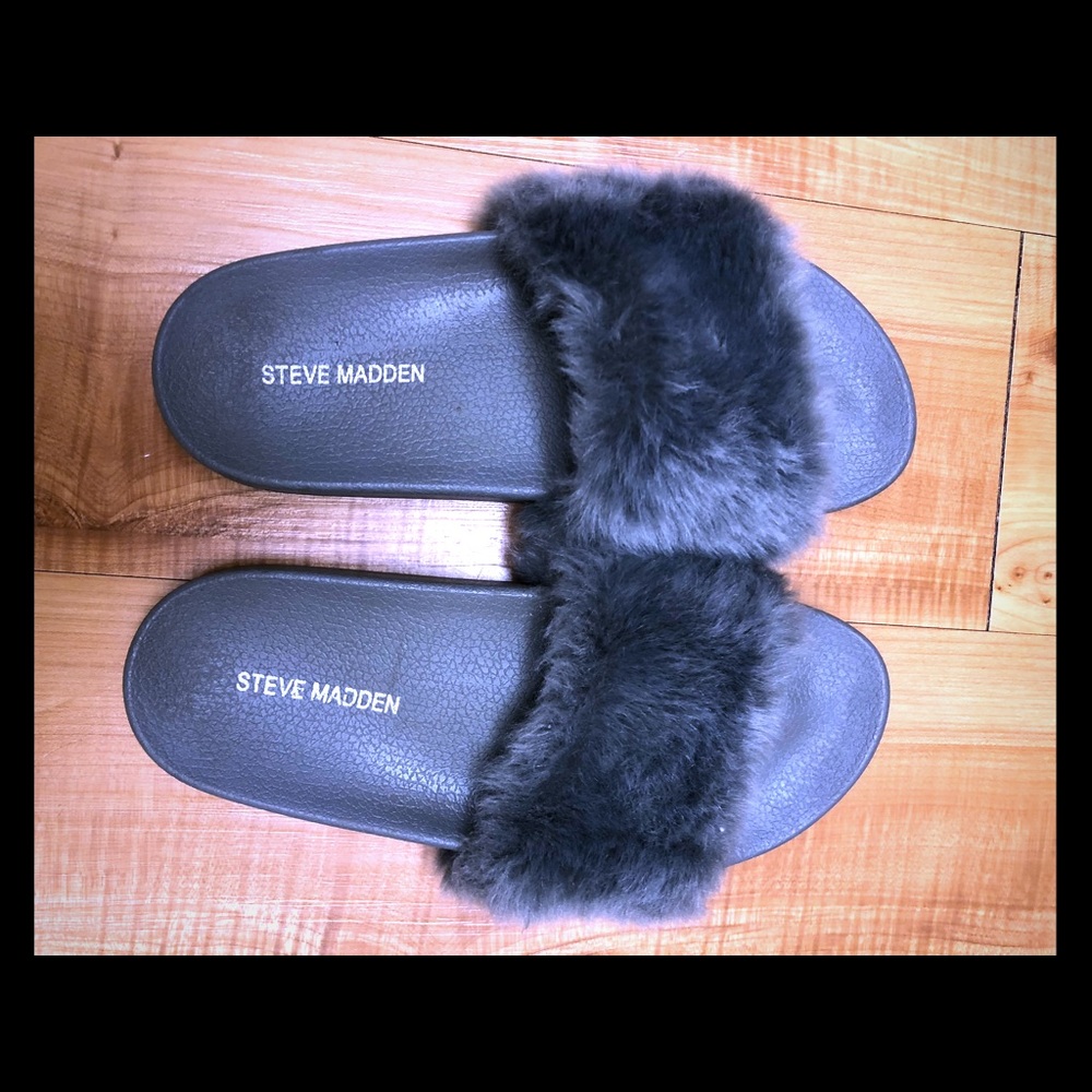 Steve Madden Fuzz Slides